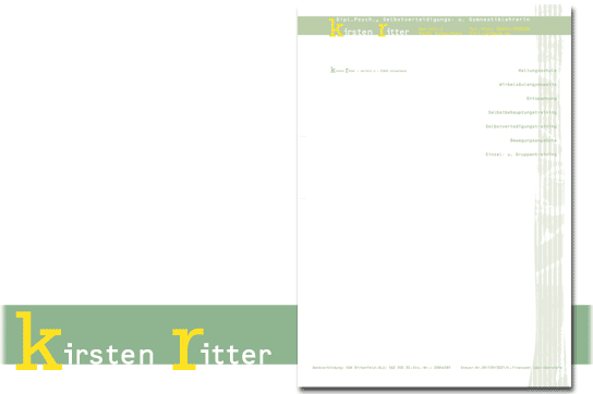 Logotype und Geschäftspapiere für Kirsten Ritter, Schwerbach