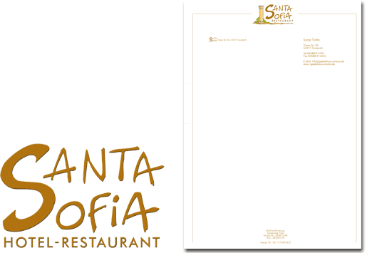 Logotype und Geschäftspapiere für Santa Sofia, Gusterath