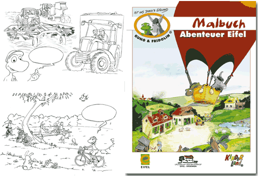 Mahlbuch über die Eifel mit Kuno & Fridolin